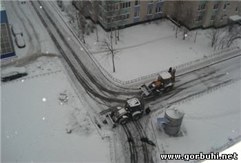 борьба со снегом на Комендантском проспекте